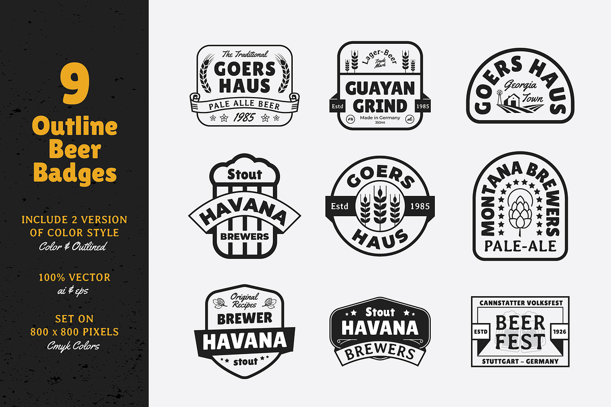 9 Beer Vintage Badges / Labels, a Branding & Logo Template by Dordar.Lab (Photo 3 of 8)