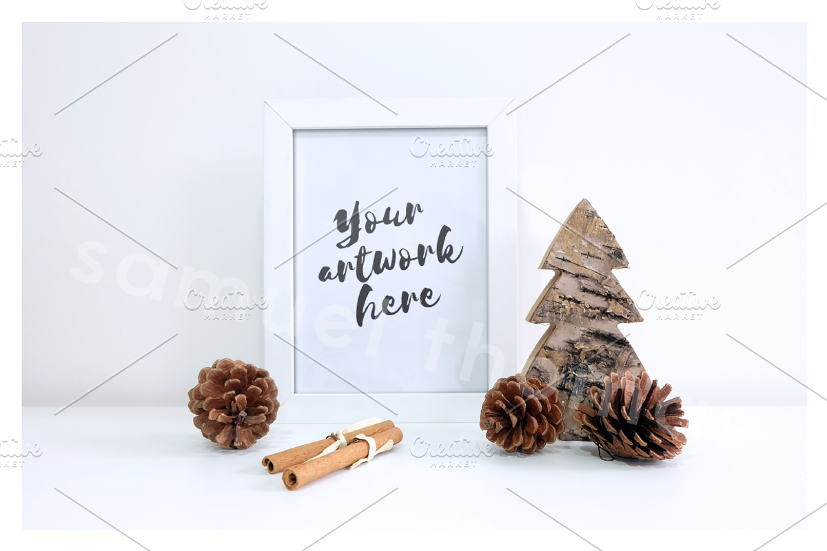 Christmas Frame Mockup, a Print Template by Uncommon Mockups (Photo 1 of 3)