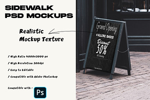 Sidewalk Sign PSD Mockup