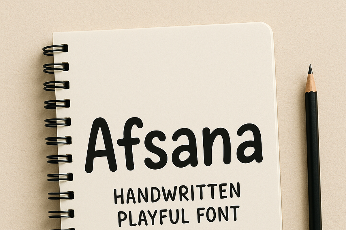 Afsana – Handwritten Playful Font, a Handwritten Font by RAHMAT (Photo 4 of 6)