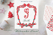 Christmas Watercolor Crest DIY FOLK, an Illustration by LABFcreations (Thumbnail 1 of 4)