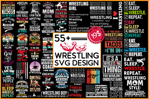 Wrestling Svg Design Bundle