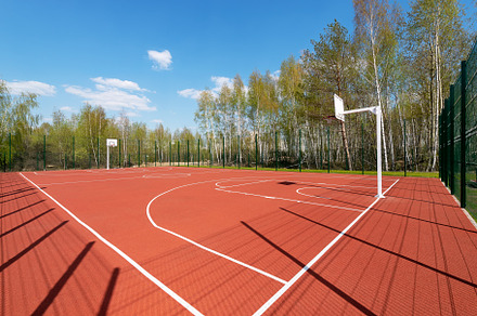 Outdoor basketball court