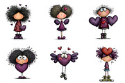 Whimsical Valentine Heart Clipart, an Illustration by CreationArt (Thumbnail 6 of 7)