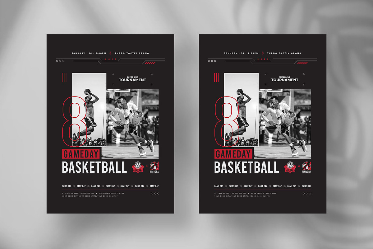 Basketball Matchday Flyer Template, a Flyer Template by Tanmoy Topu (Photo 3 of 6)