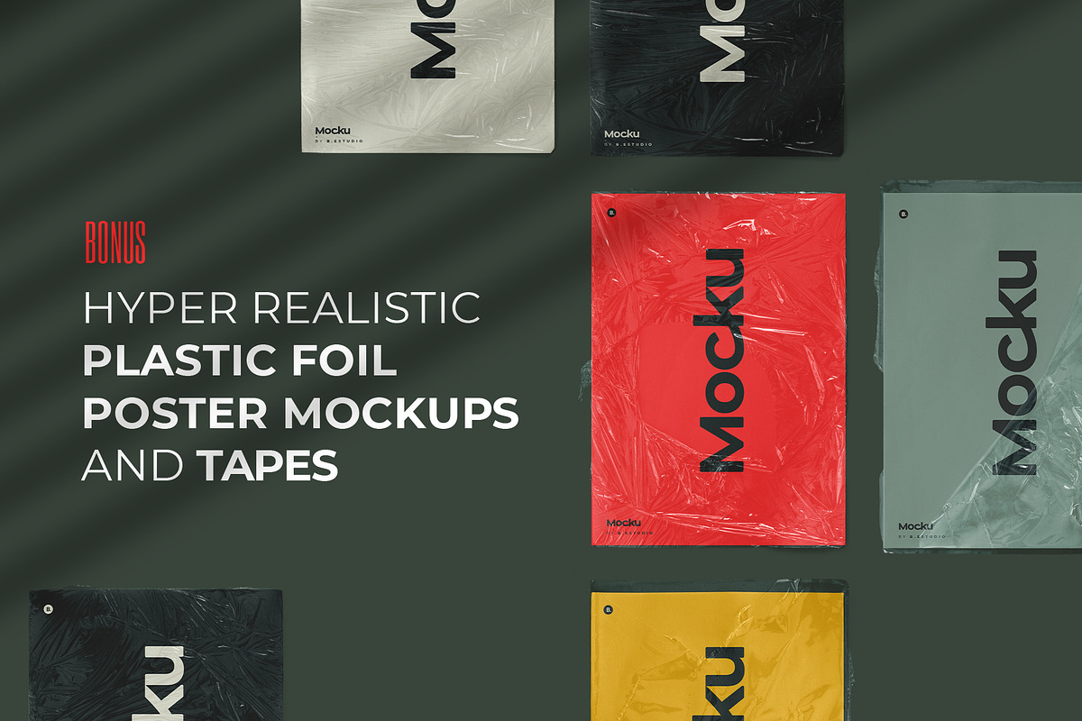 Wrinkled Papers and Plastics Mockups, a Poster Template by Mocku (Photo 7 of 13)