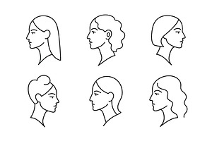 Line Art Women Face Logos, a Branding & Logo Template by Vectorium Studio