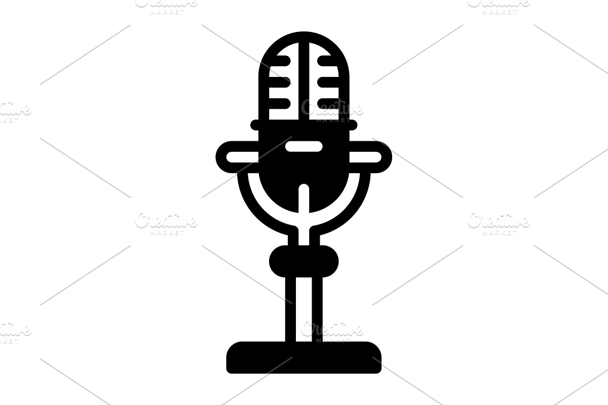 Microphone podcast solid icon, a Solid Icon by Creative priyanka