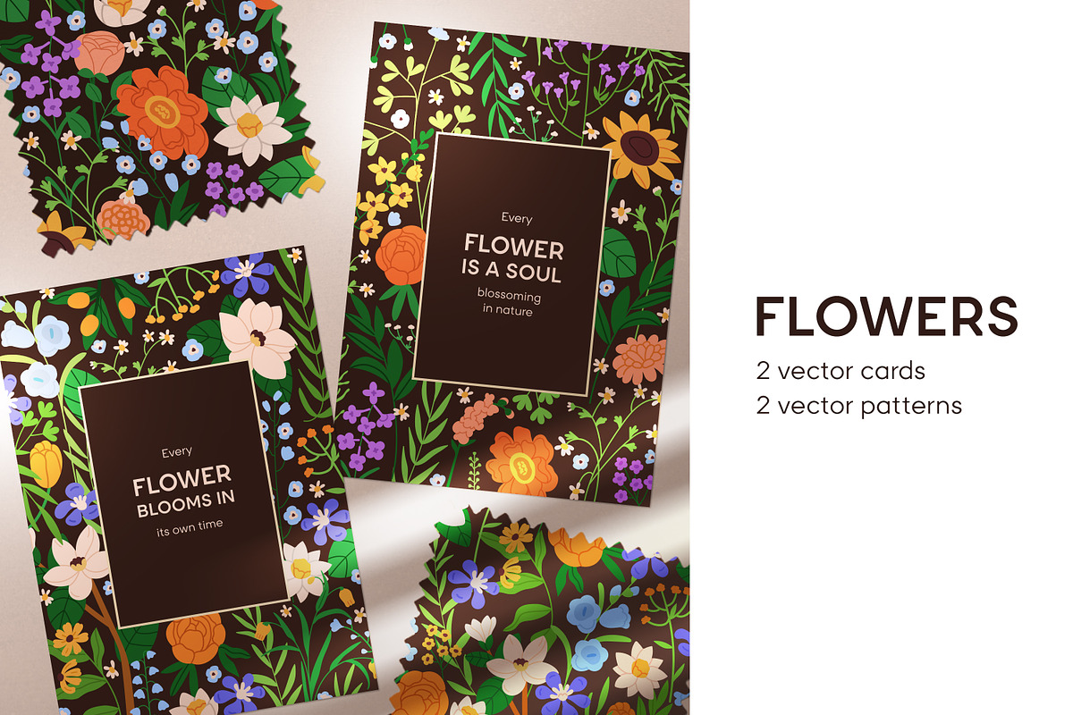 Flowers, cards + seamless patterns, a Decorative Illustration by Good Studio (Photo 1 of 10)