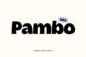 403 Pambo, a Sans Serif Font by 403 Type Foundry