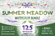 Summer Meadow watercolor set + Bonus, an Illustration by kisikoida (Thumbnail 1 of 5)