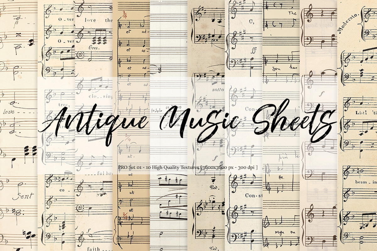 Antique Music Sheets - Set 01, a Texture Graphic by Gwenhw (Photo 1 of 2)