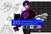Gothic Male Clothes Stamp Brushes, a Brush Add-On by Selentaori Studio (Thumbnail 1 of 12)