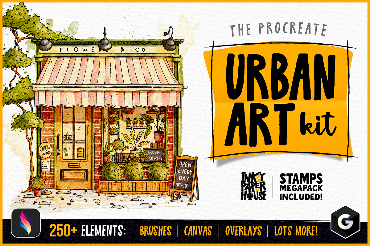 Urban Art Kit for Procreate, a Brush Add-On by Green Room Media (Photo 1 of 23)