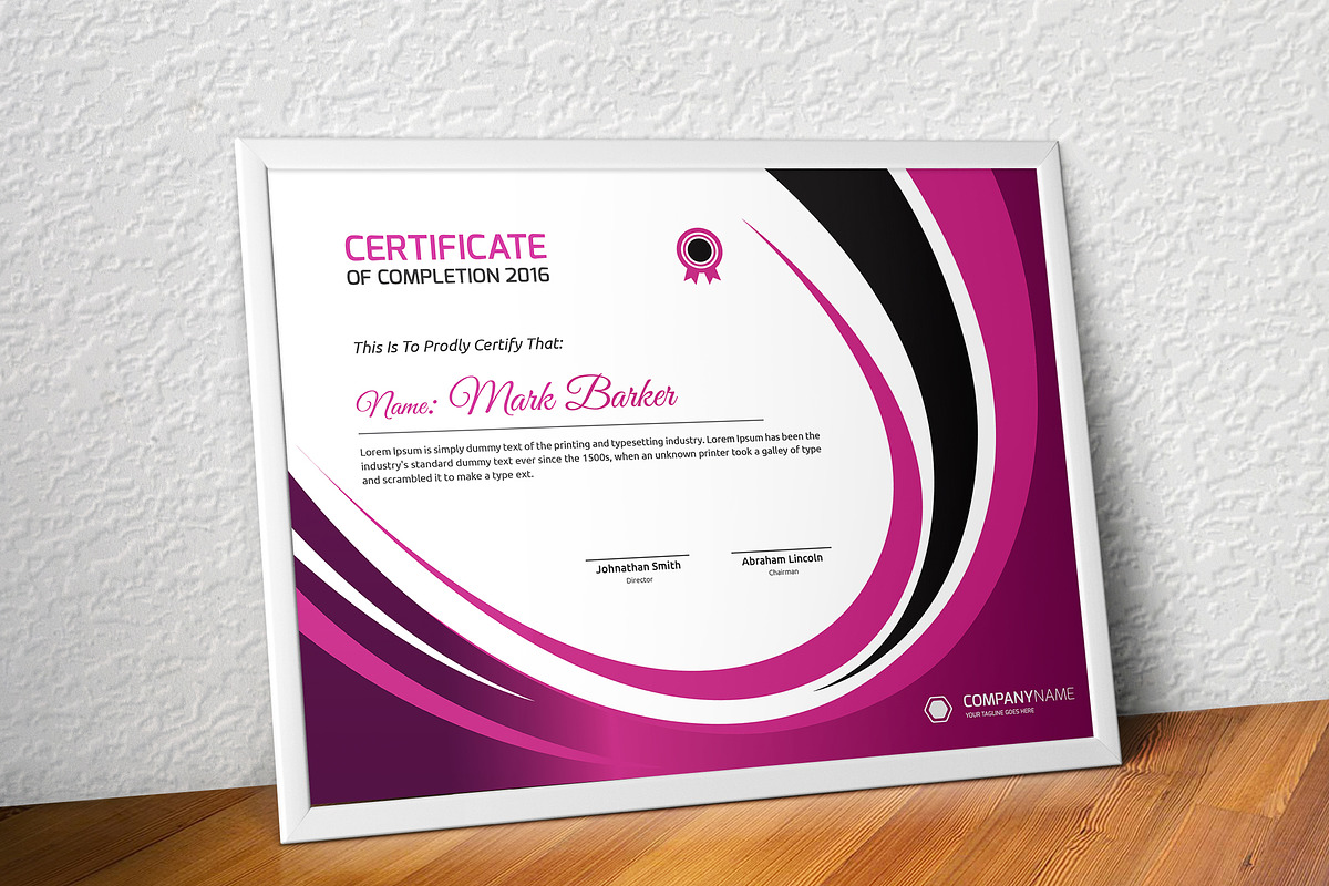 Certificate Word | PSD | AI, a Stationery Template by Curve Design (Photo 3 of 4)
