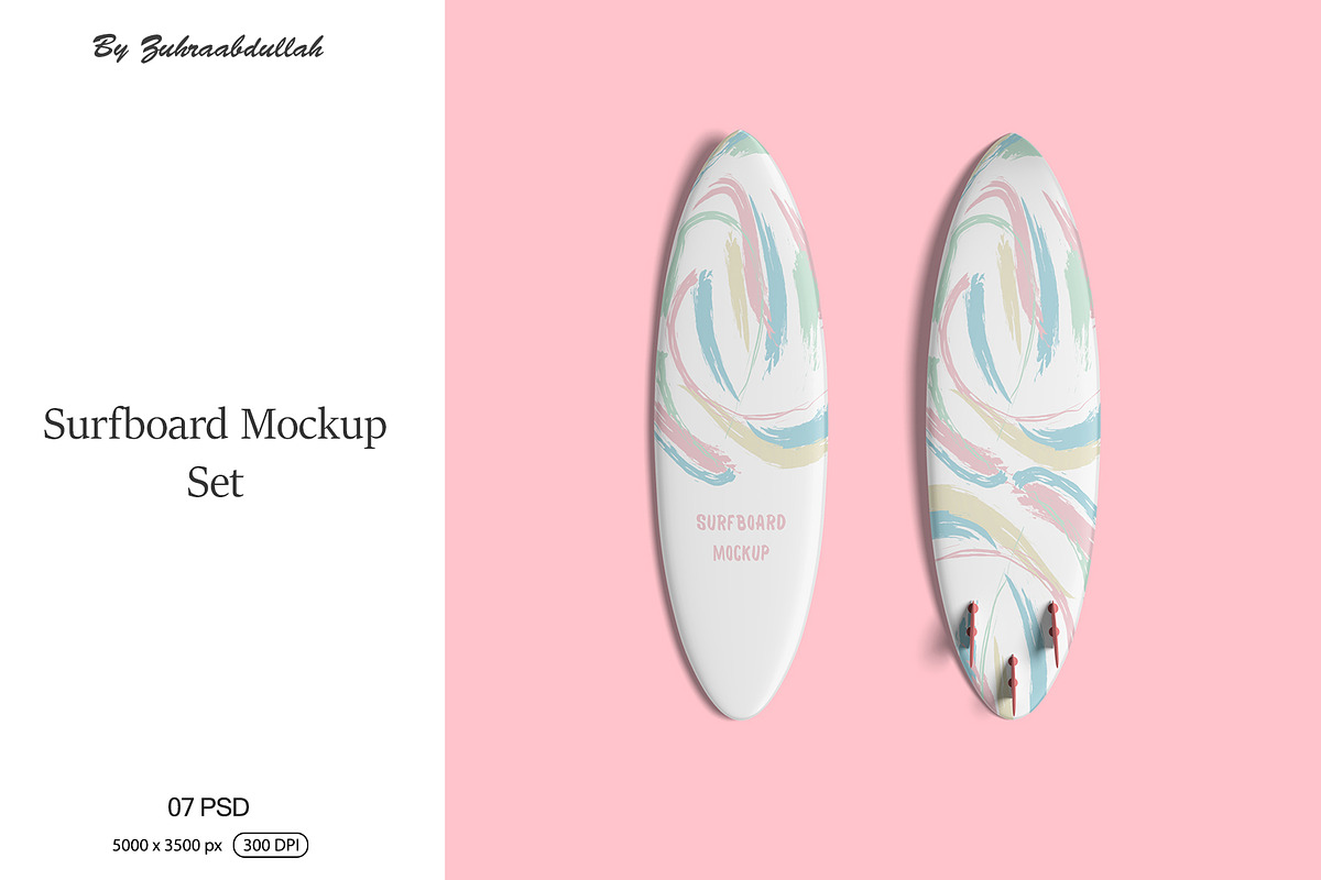 Surfboard Mockup Set, a Product Mockup by zuhraabdullah (Photo 1 of 8)