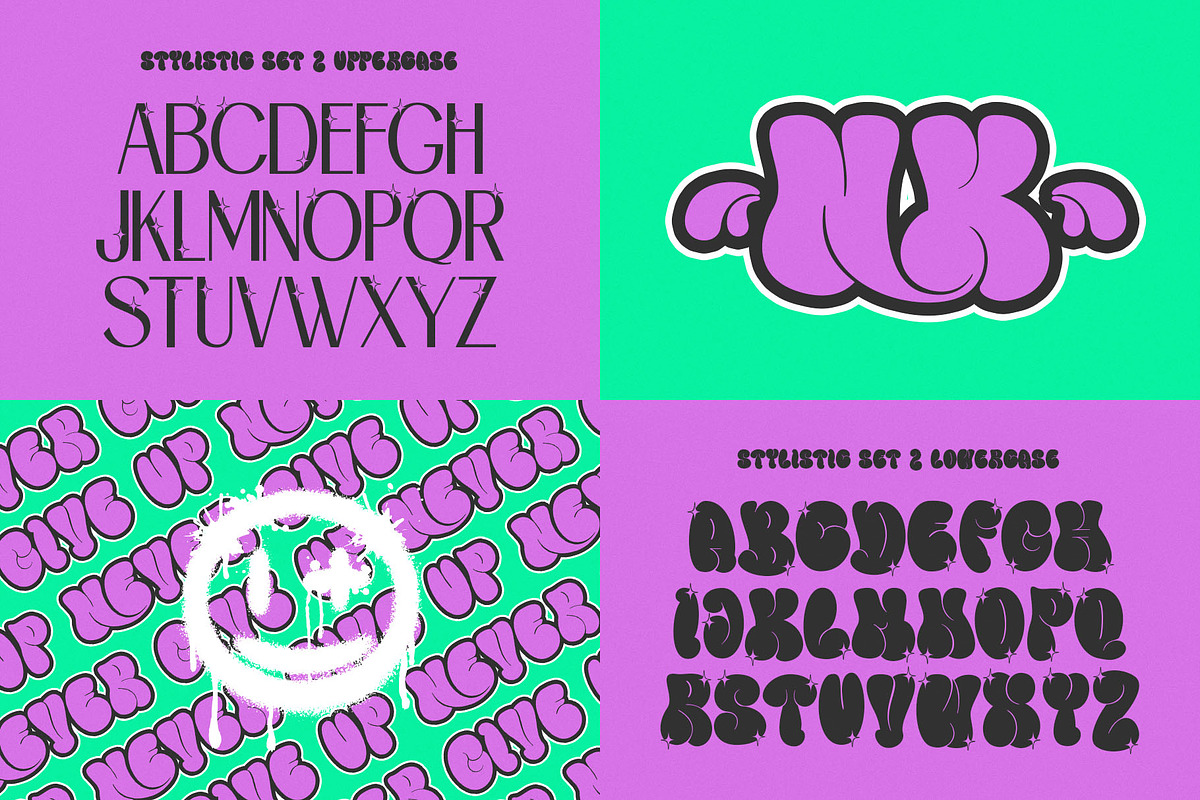 Mamboo Bubble Mix Graffiti Font, a Sans Serif Font by alit design (Photo 14 of 20)