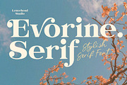 Evorine Stylish Serif, a Serif Font by Letterhend Studio (Thumbnail 1 of 11)