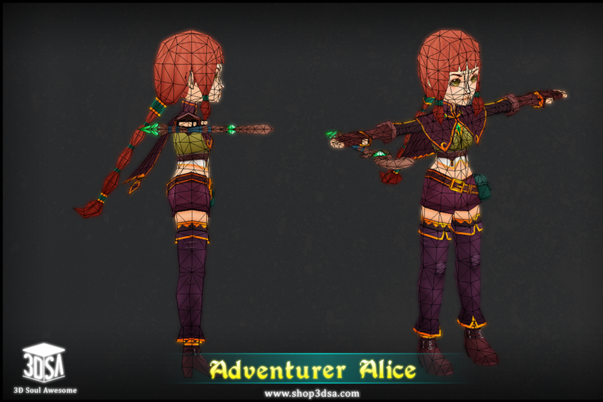 Adventurer Alice, a Characters & Person 3D Model by Meshtint Studio (Photo 4 of 5)