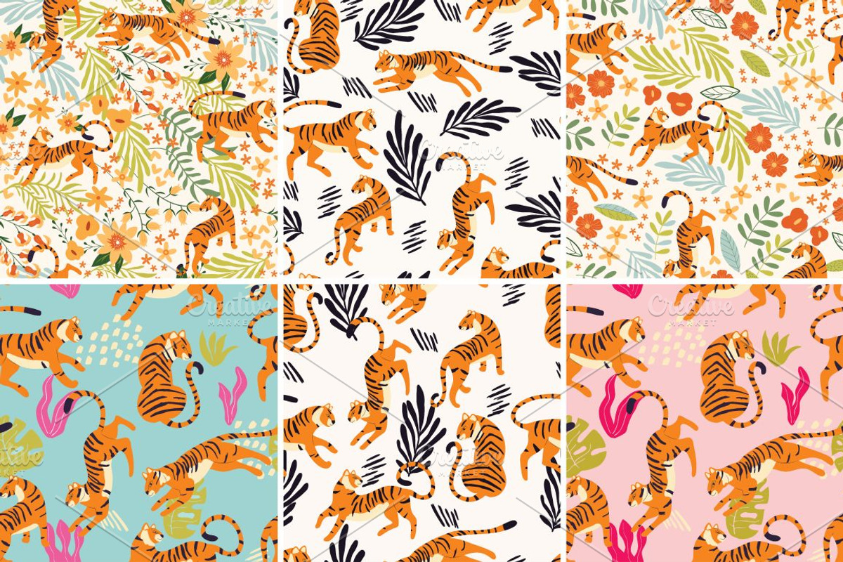 Tigers - 44 Seamless Patterns, a Pattern Graphic by Blue Lela Design (Photo 5 of 13)