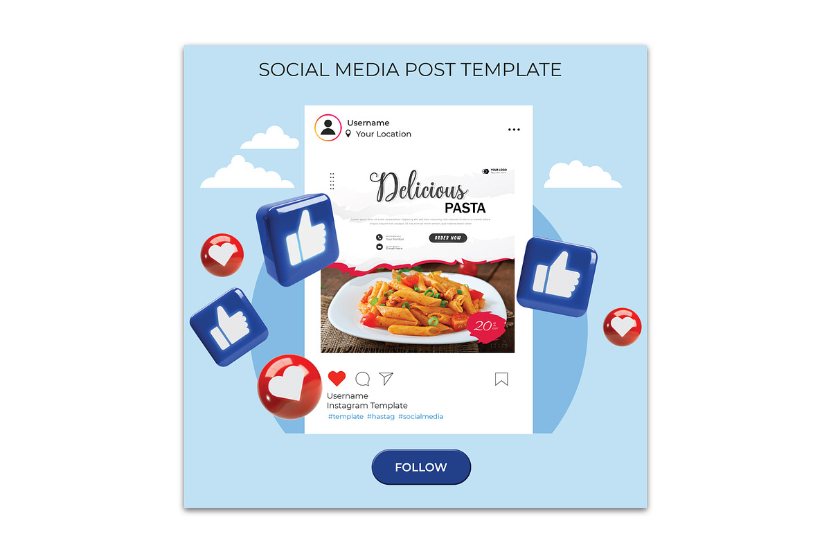 Pasta Flyer Design Template, a Flyer Template by YUDesignStore (Photo 6 of 6)