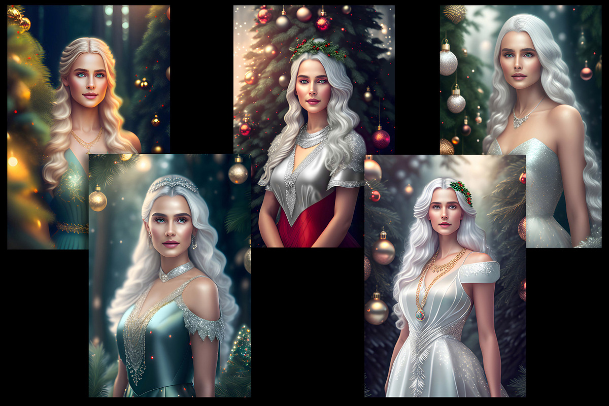 Christmas Ladies 1 - Light Hair, a Person Illustration by Sapphire X Designs (Photo 2 of 3)