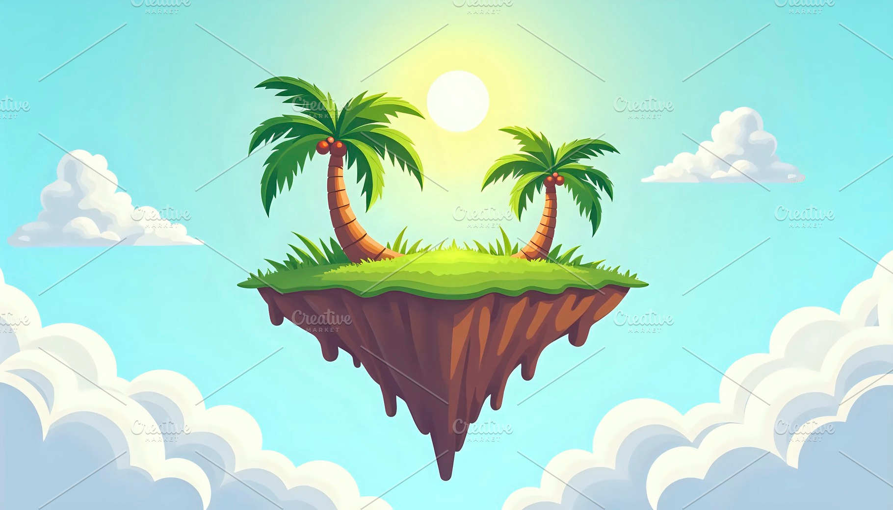 Tropical Island Floating In The Blue, a Photo by LOGOCREATIVE