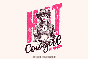 Hot Cowgirl Summer PNG Cowgirl Summe