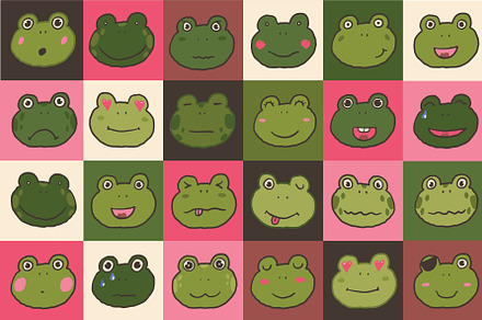 Frogs Funny Faces, an Animal Illustration by GooseFrol