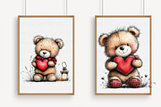 Whimsical Valentine Teddy Bear Clipa, an Illustration by Libby Wishes (Thumbnail 3 of 9)