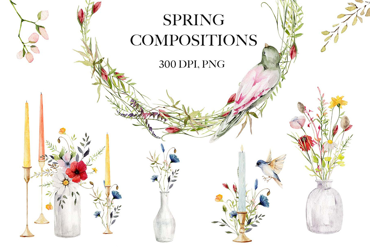 Wildflowers Floral Clipart Set, a Decorative Illustration by anastasiia.art (Photo 3 of 9)