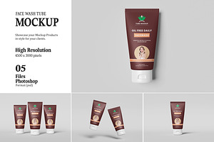 Face wash Tube Packaging Mockup, a Packaging Mockup by AndikaGraphic
