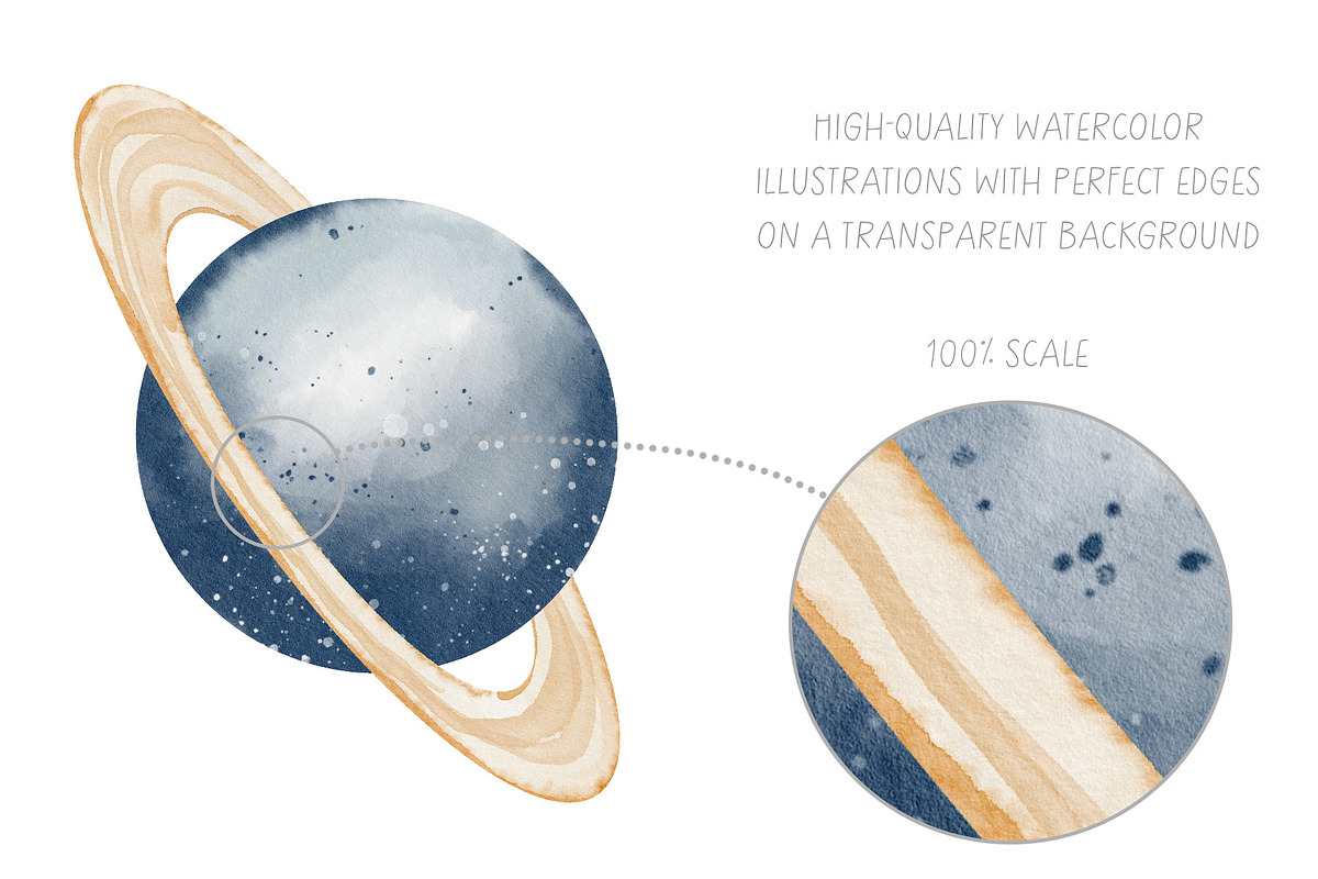 Watercolor Space Pastel Clipart Set, an Illustration by Alisles (Photo 11 of 12)
