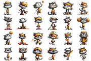 Sporty Cat Clipart Bundle, an Illustration by Daily.Designs (Thumbnail 5 of 5)