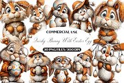 Quirky Bunny With Easter Egg Clipart, an Illustration by Black Bird Studio (Thumbnail 1 of 6)