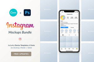 Instagram Mockups Bundle Canva PS