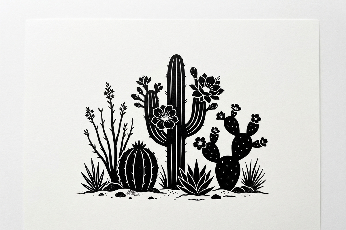 60 Desert Cactus Floral Silhouette, a Seasonal Illustration by Amazin_art (Photo 32 of 38)