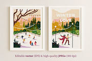 Winter Ice Skating Vector Collection, a Person Illustration by Olga Bonitas (Thumbnail 3 of 7)