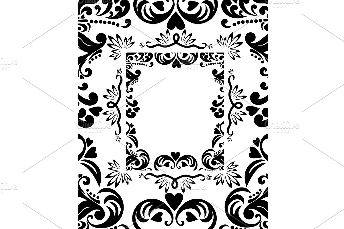 Classic Baroque border ornamental, an Illustration by Nenahliadava Design