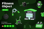 Fitness & Gym 3D Icons, an Object 3D Model by Azam Creative (Thumbnail 1 of 5)