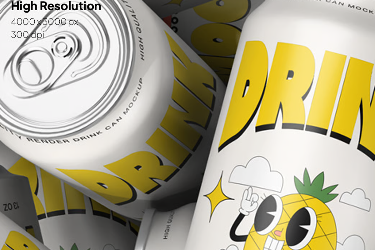 Soda Can Mockup with Glossy Finish, a Packaging Mockup by graphicsauce (Photo 4 of 4)