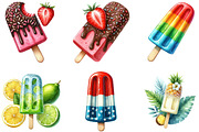 Summer Popsicle Ice Cream Clipart, a Seasonal Illustration by DreamArtGraphic (Thumbnail 4 of 4)