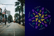 Mardi Gras Neon Ornaments, a Background Graphic by kh_cat (Thumbnail 2 of 4)