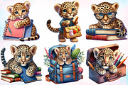 Leopards Back to School Clipart PNG, a Seasonal Illustration by Canvas Craft (Thumbnail 3 of 4)