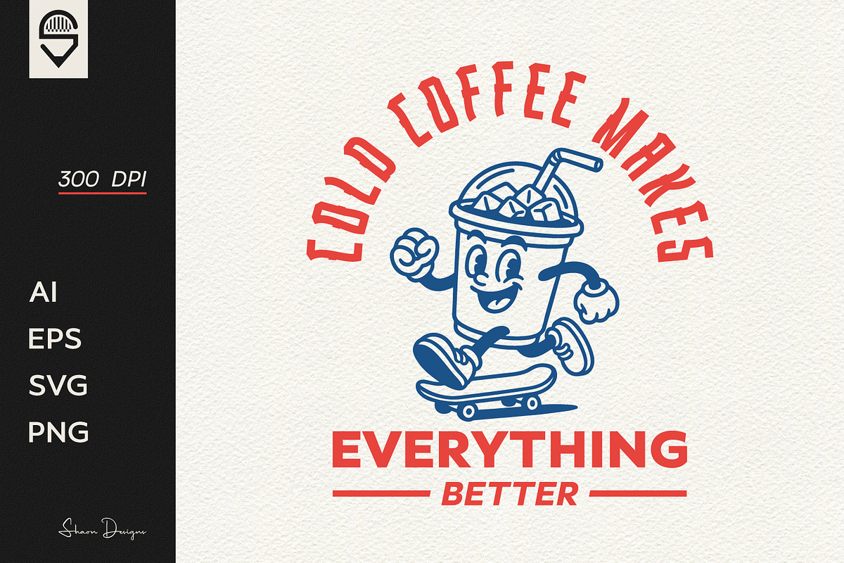 Fun Iced Coffee Character Skateboard, a Graphic by shaondesigns (Photo 1 of 4)