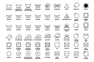 Laundry vector icons set. Care, an Illustration by Things for designers
