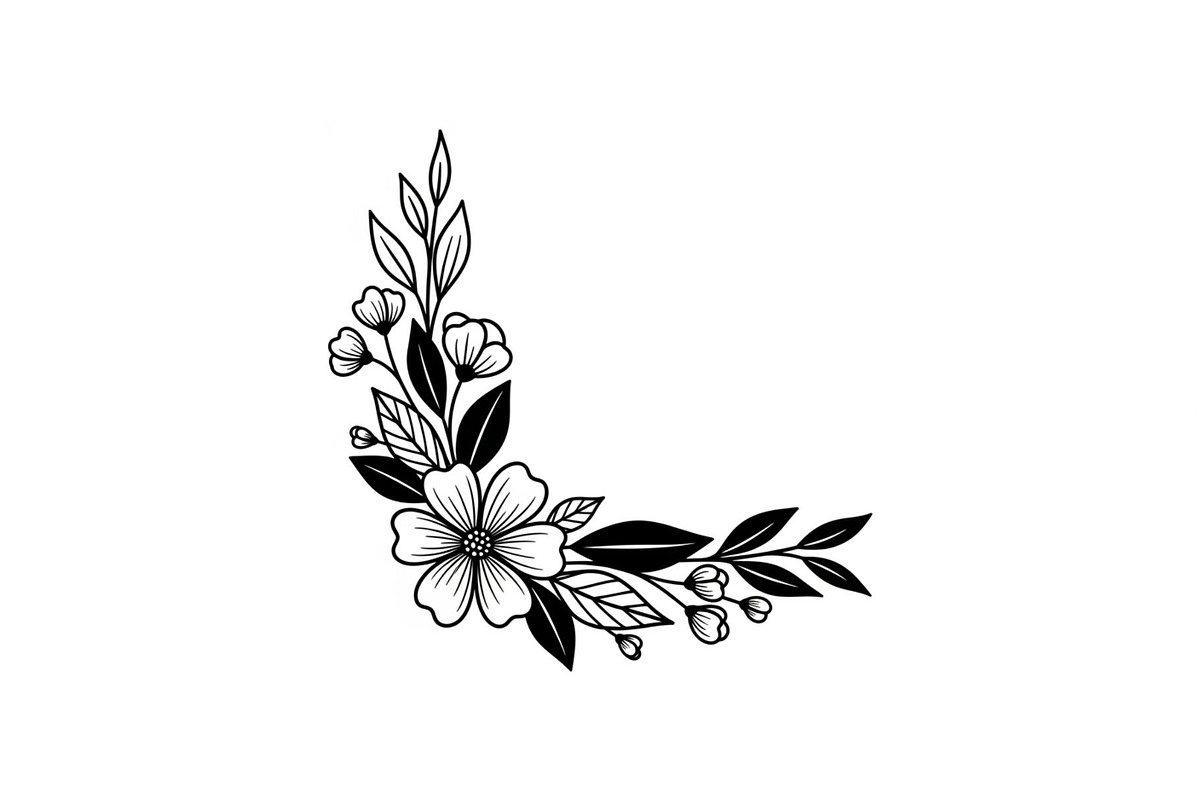 Floral Corner Ornament Clipart Bundl, an Illustration by Creativeshirt (Photo 3 of 48)