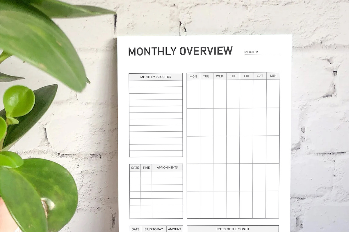 Monthly Overview, a Stationery Template by DesignDevisers (Photo 3 of 10)