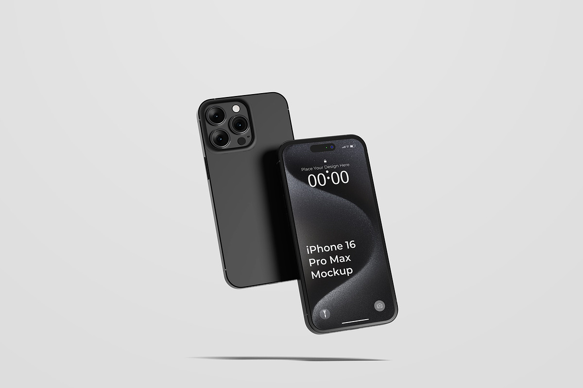 iPhone 16 Pro Max Mockups, an iPhone Mockup by Lxadesign (Photo 4 of 14)