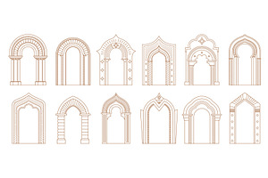 Arch door frames and entrance, a Decorative Illustration by Vector Tradition